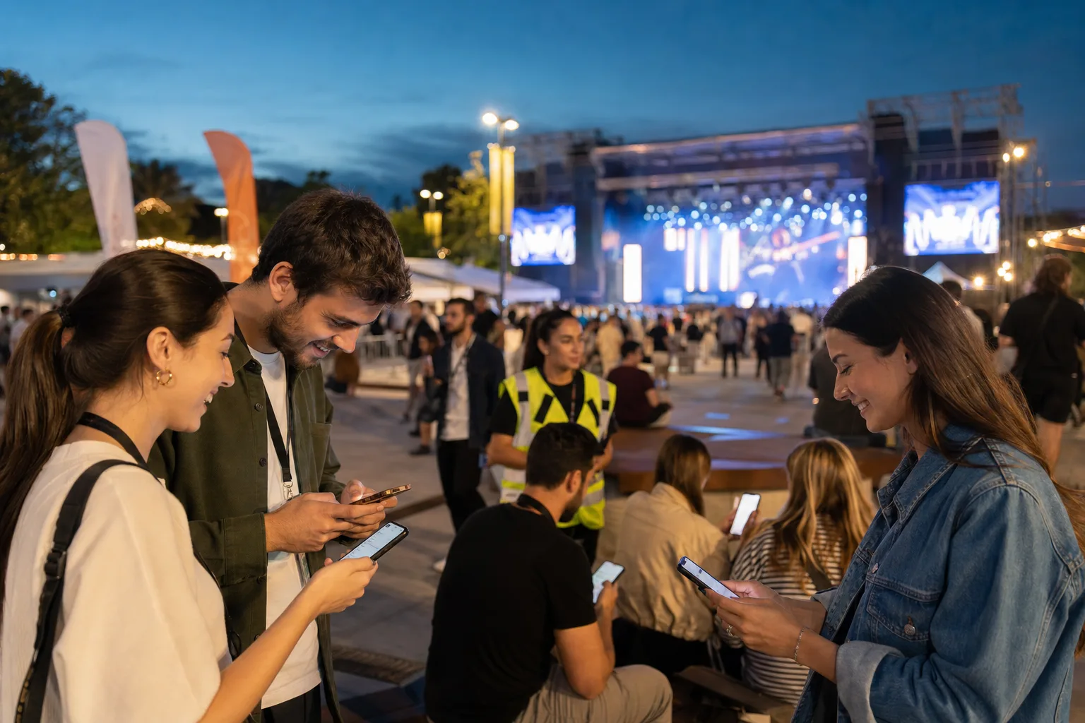Evening event audience using the event app