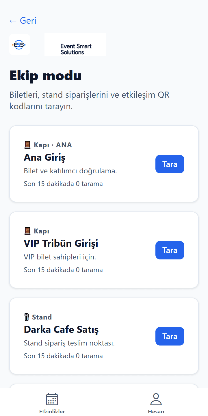 Gerçek veri toplayan check-in.