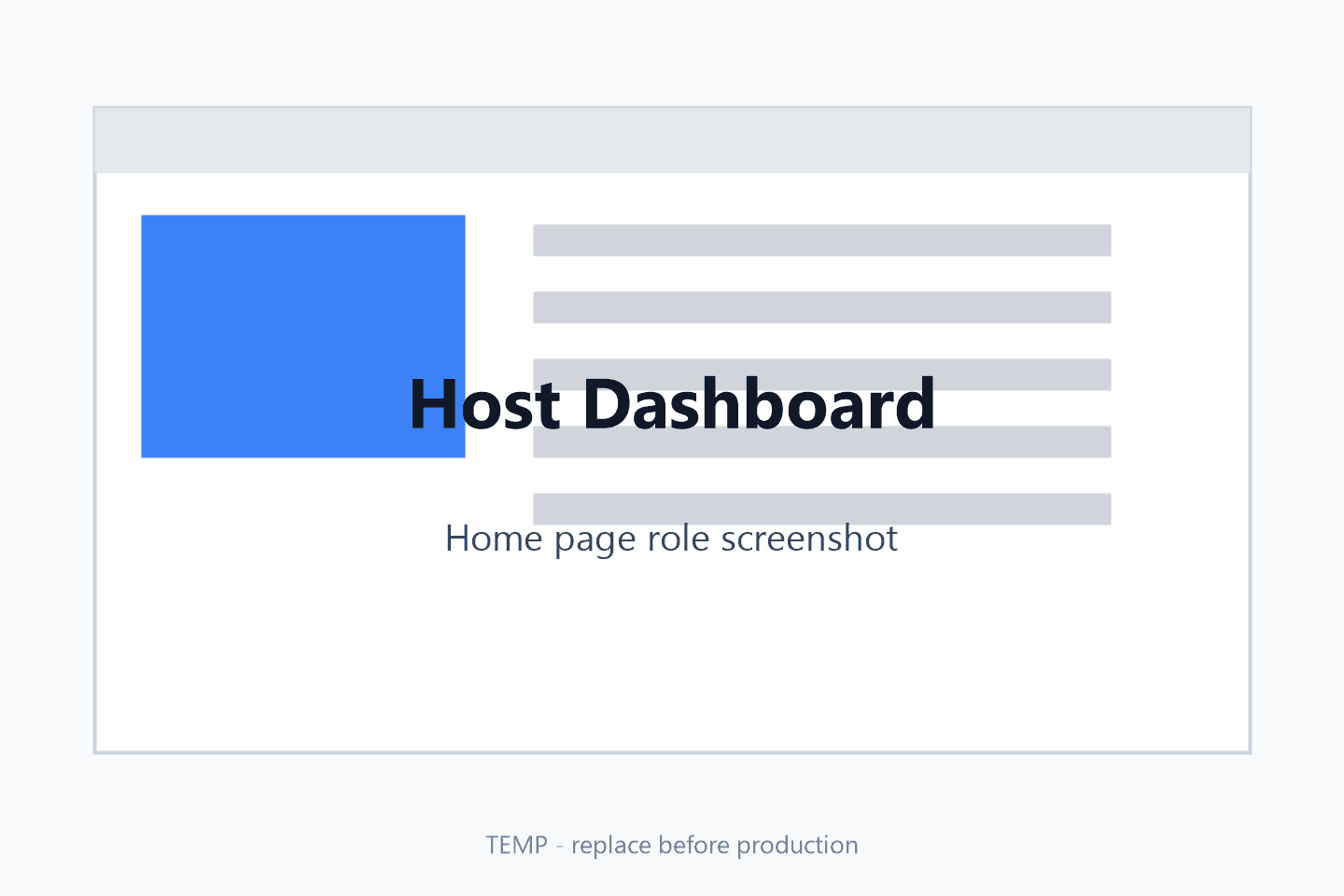 Host dashboard